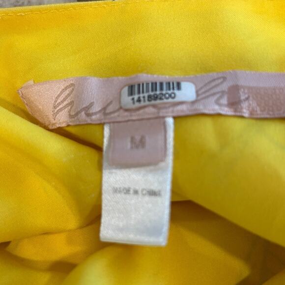 Hutch Yellow Front Tie Palm Leaf Tropical Vacation Crop Top Blouse Size Medium - Picture 4 of 5